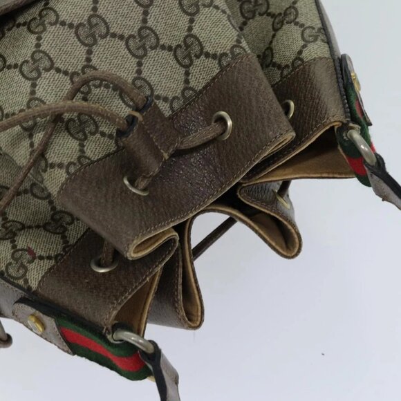 GUCCI Web Sherry Line GG Supreme Shoulder Bag Beige Red 41 02 033 Auth ep4290 - Picture 6 of 16